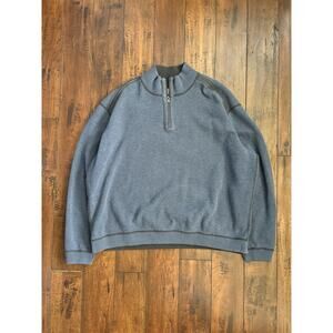 Tommy Bahama 1/4 Zip Pullover Sweater Mens 2XL Blue Sportswear Golf Chunky Knit